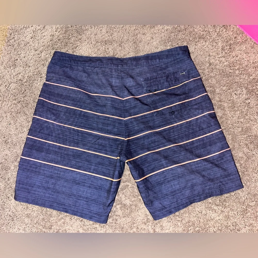 Hurley navy blue with orange Stripes Board Shorts swim